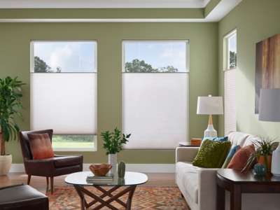 Top-Down, Bottom-Up Honeycomb Shades for Living Room