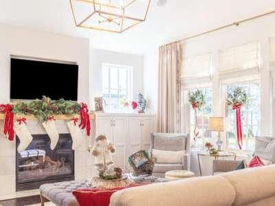 Roman Shades for Festive Living Room