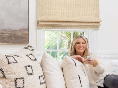 Cordless Woven Wood Shades for Living Room