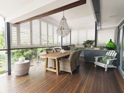 Aluminum Shutters for Outdoor Living Area