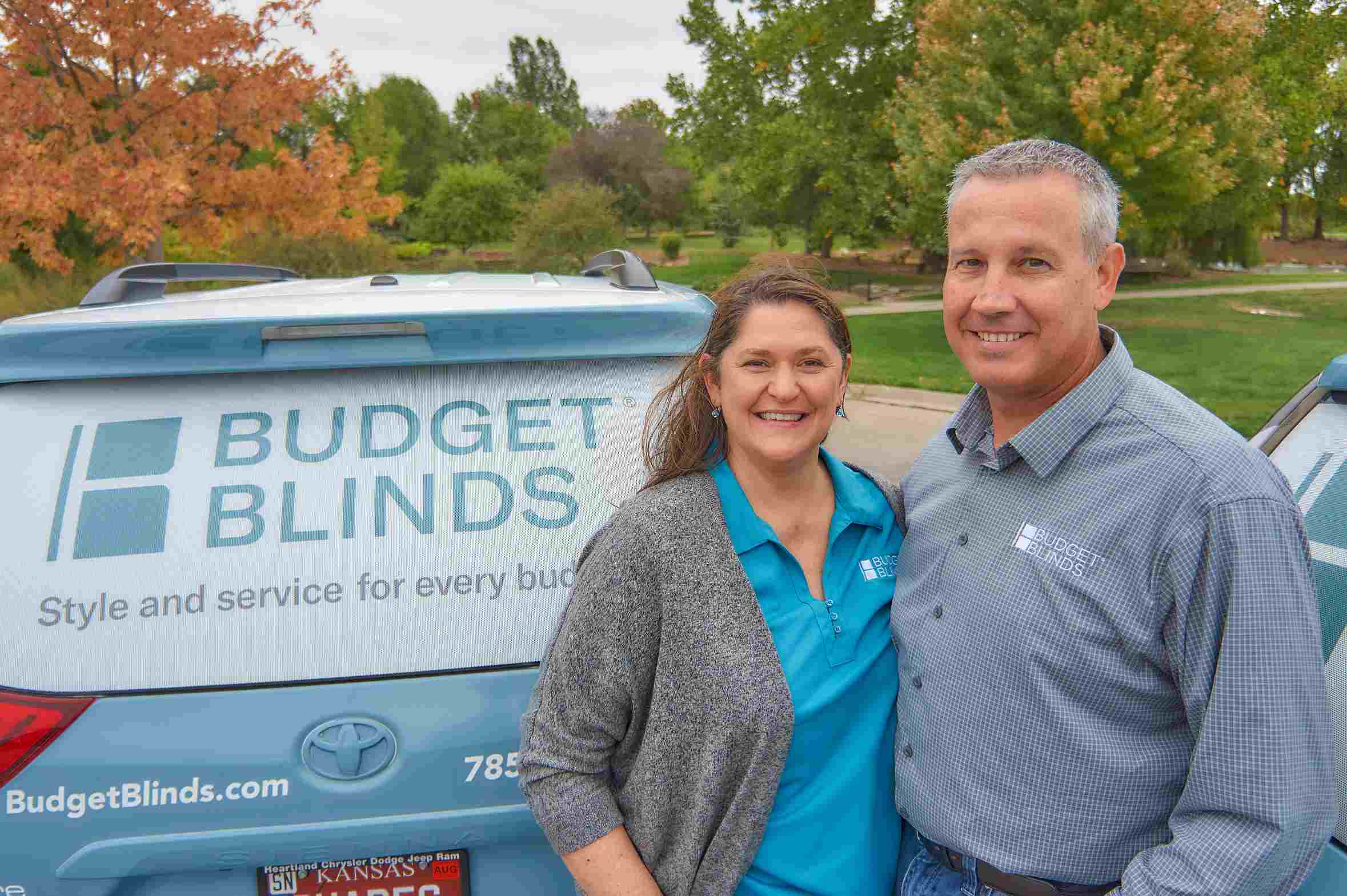 Budget Blinds of Topeka and Manhattan owners and van