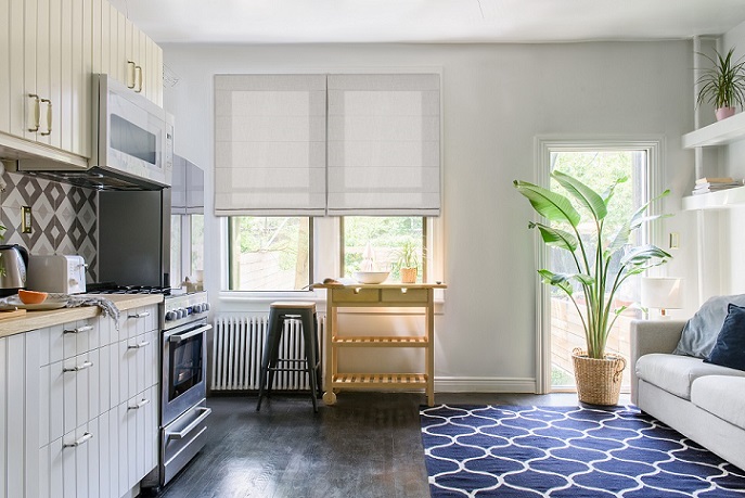 Roman Shades for Kitchen & Living Room